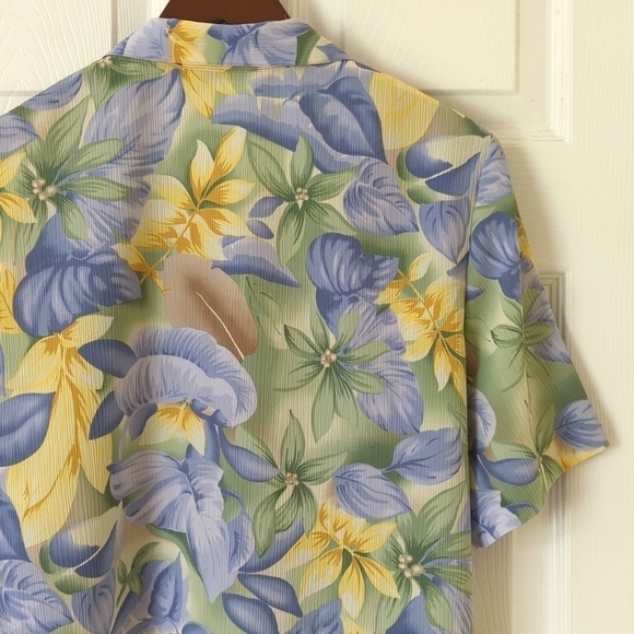 Allison Daley 90's Vintage Floral Lightweight Short Sleeve Button Down Top 14P - Picture 12 of 12